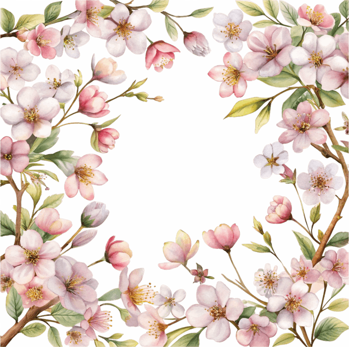 Cherry Blossom Border PNG