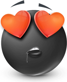 Blue Emoji Heart Eyes PNG