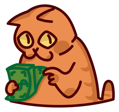 Cat With Money PNG