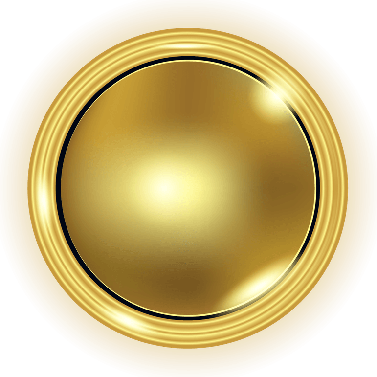 Golden 3d Circle PNG