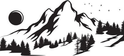 Mountain With Tree PNG