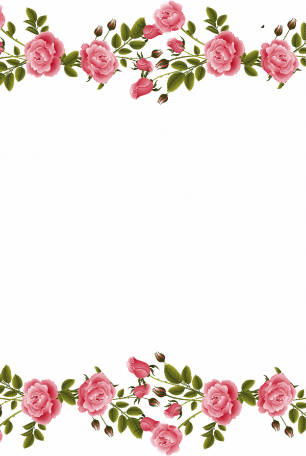 Pink Flowers Border PNG