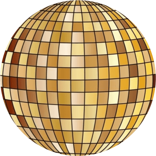 Golden Disco Ball PNG