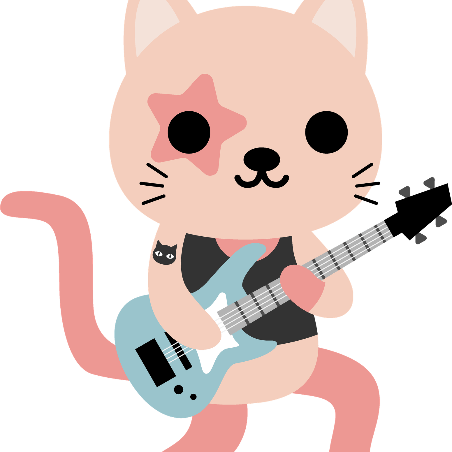 Guitar Cat PNG