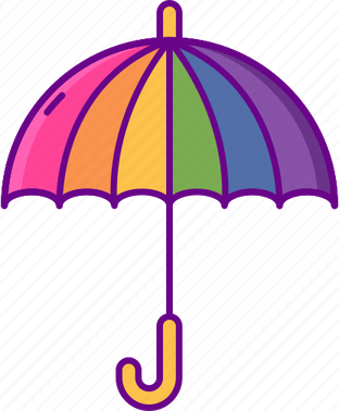 Parasol Rainbow Colours PNG