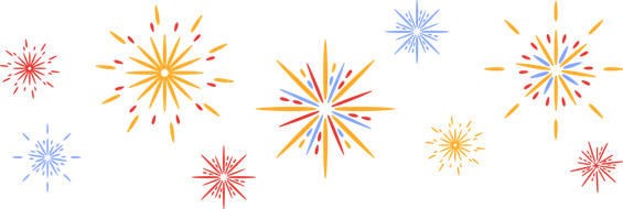Colorful Fireworks PNG