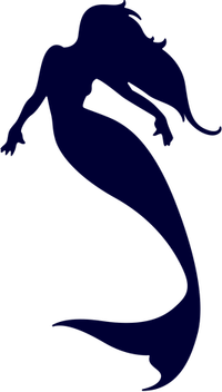 Silhouette Mermaids Swimming PNG