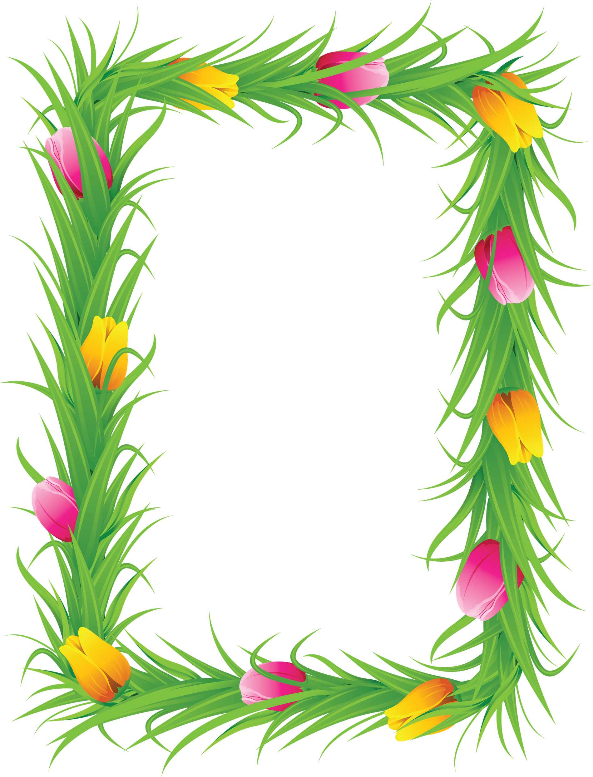 Tropical Leaves Border PNG