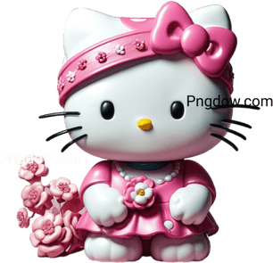 Pink Hello Kitty Flower PNG