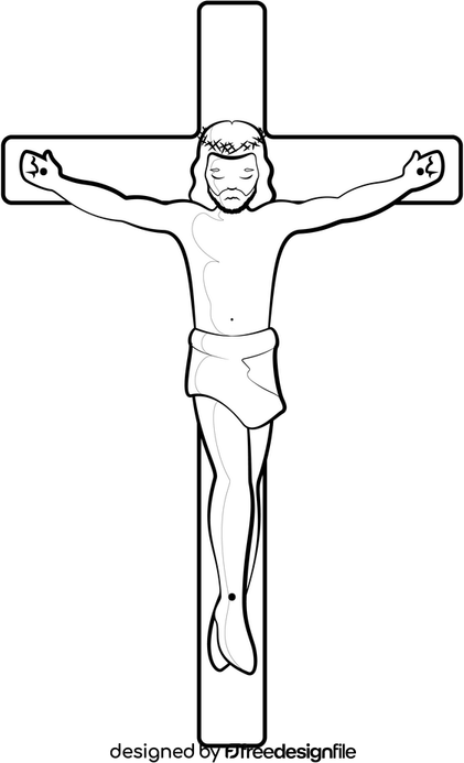 Jesus Cross Black And White PNG