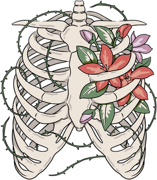 Skeleton Flower PNG