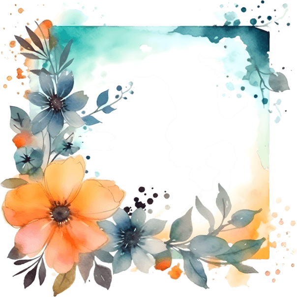 Boho Flower Border PNG