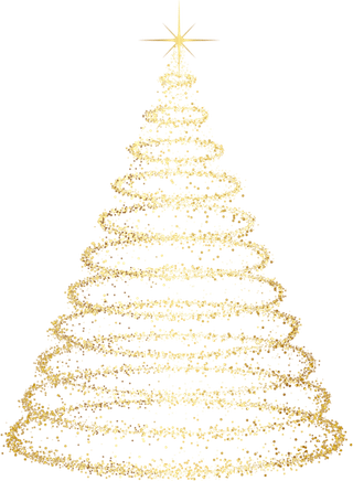 Gold Christmas Tree PNG