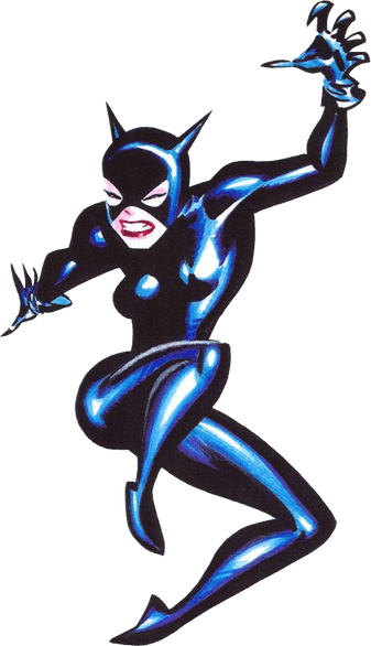 Fornite Catwoman Comic Book Outfit PNG