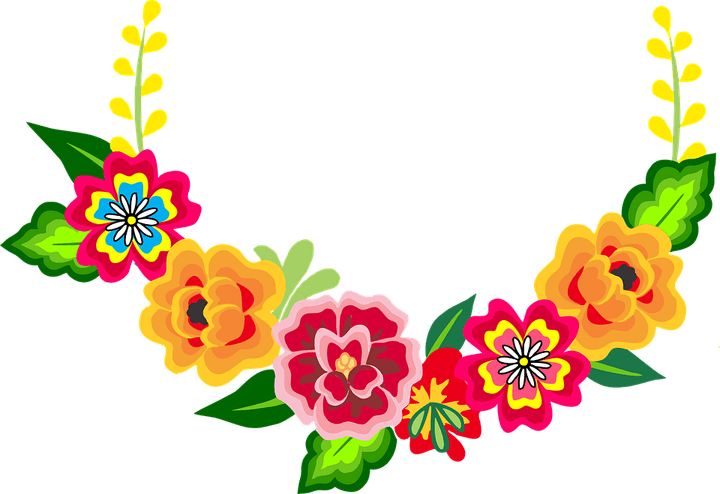 Colourful Flower Border PNG