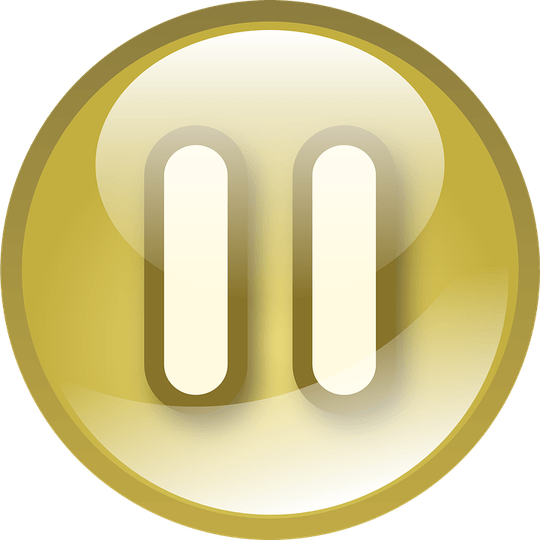 Yellow Pause Button PNG