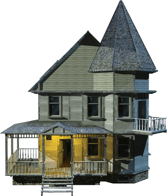 Halloween Village Houses PNG