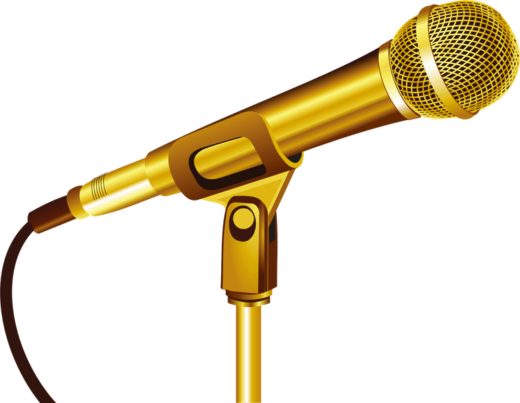 Gold Microphone PNG