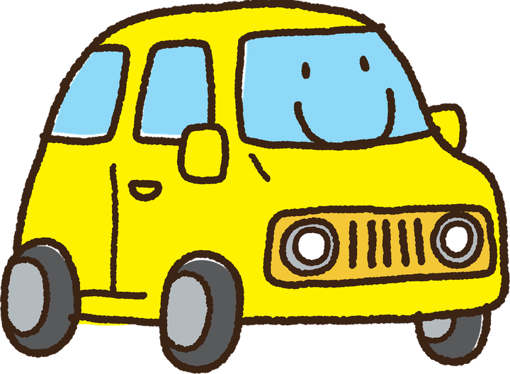 Yellow Cartoon Car PNG