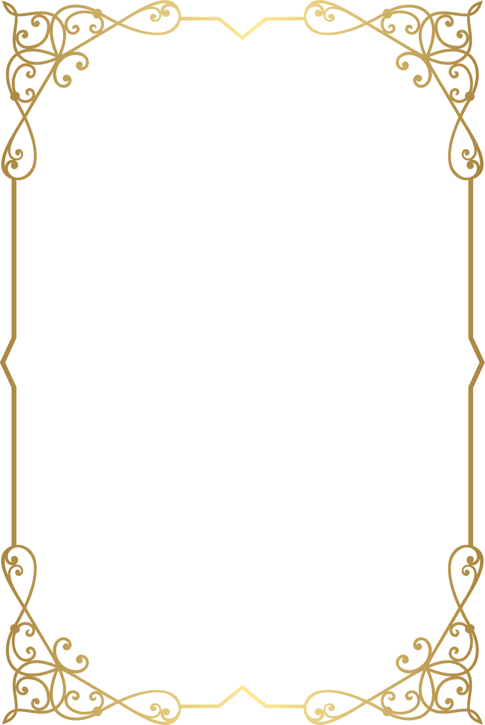 Corner Elegant Gold Border PNG