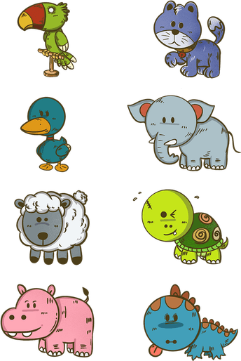 Cute Animal Drawing PNG