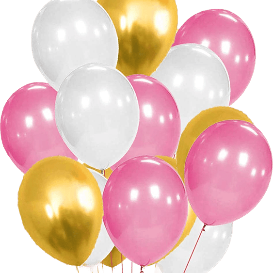 Gold And White Balloon PNG