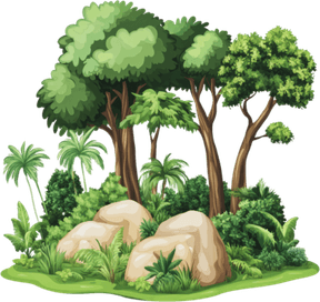Cartoon Jungle Tree PNG