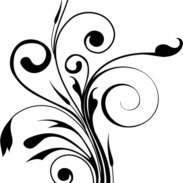 Black And White Flowers PNG