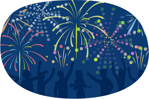 Fireworks Banner PNG