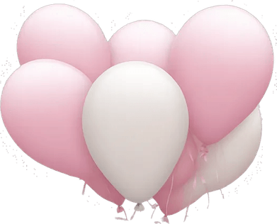 Pink And White Balloon PNG