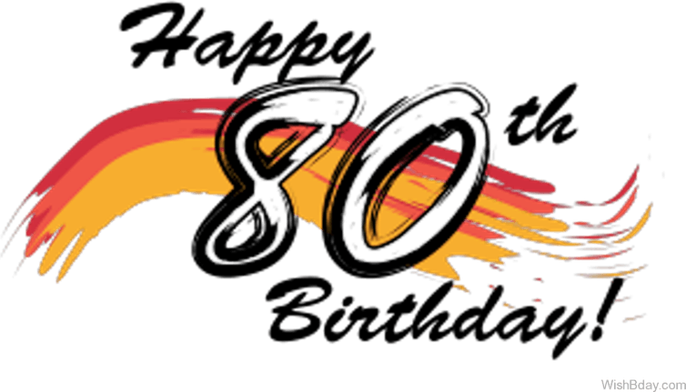 80th Birthday PNG