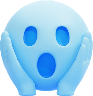 Shocked Blue Emoji PNG