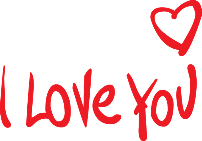 I Love You Text PNG