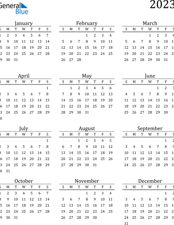 Calendar 2023 PNG