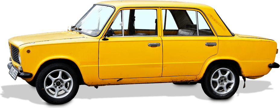 Old Yellow Car PNG