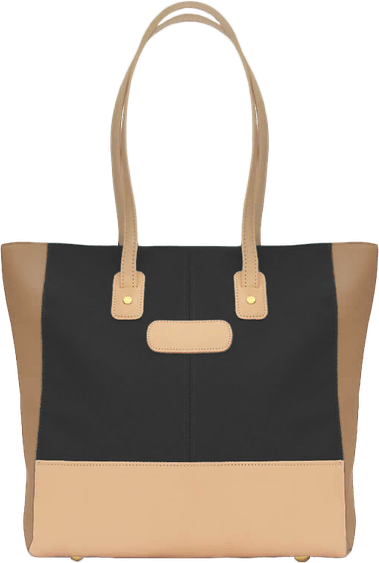 Black And Brown Trimmed Tote Bag PNG