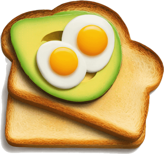 Avocado Toast With Egg PNG