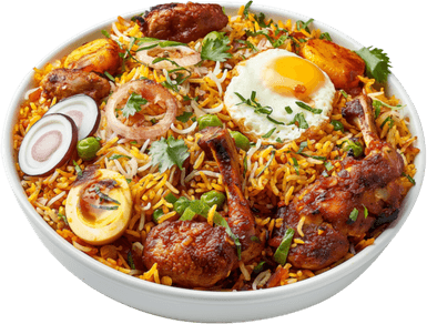 Chicken Biryani With Egg PNG