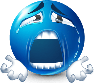 Blue Shocked Emoji PNG
