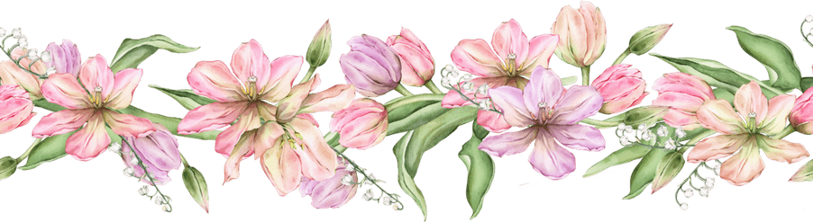 Light Pink Flower Border PNG