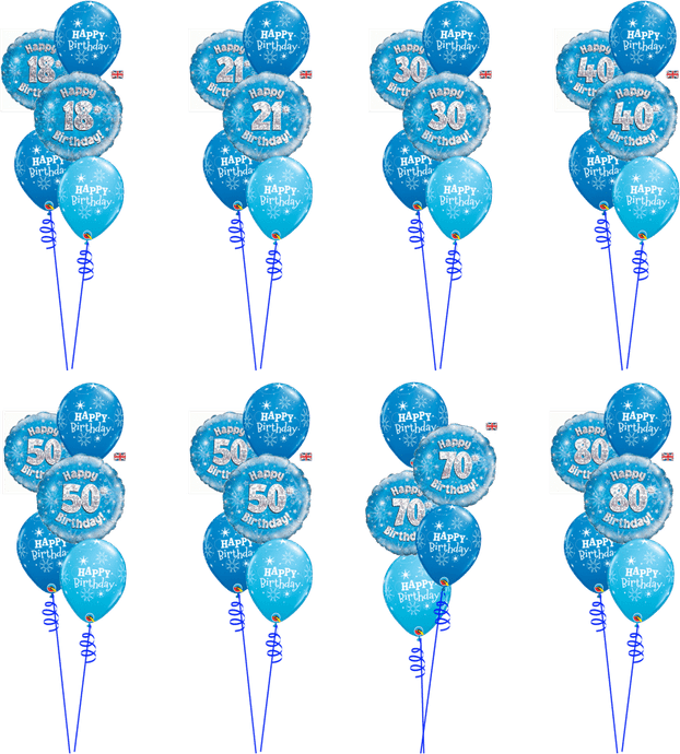 Blue And Silver Balloon PNG