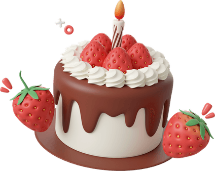Strawberry Birthday Cake PNG