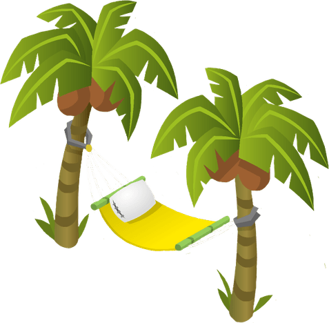 Hammock And Palm Trees PNG