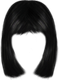 Long Black Hair PNG