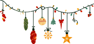 Christmas Lights Banner PNG
