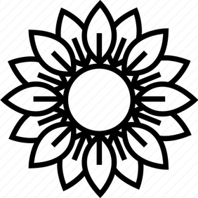 Sunflower Black And White PNG