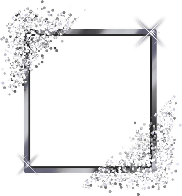 Silver Glitter Border PNG