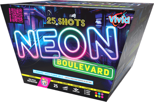 Neon Fireworks PNG