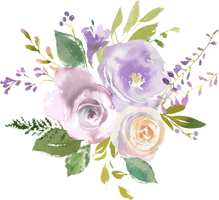 Watercolor Purple Flower PNG