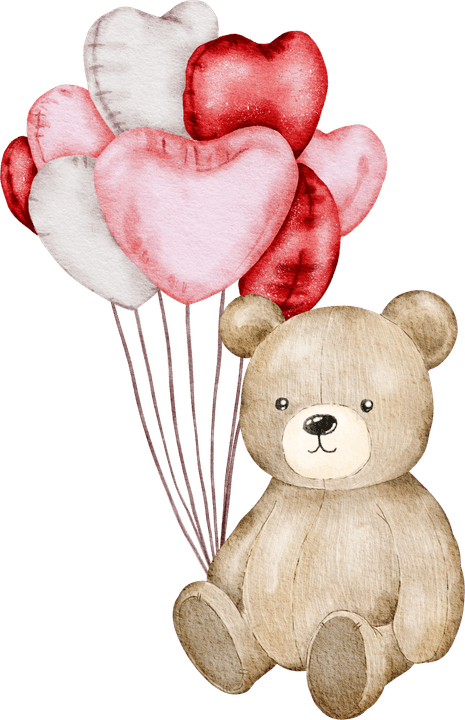 Teddy Bear With Balloon PNG